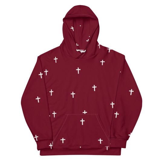 "Cross" Hoodie / Crimson Red